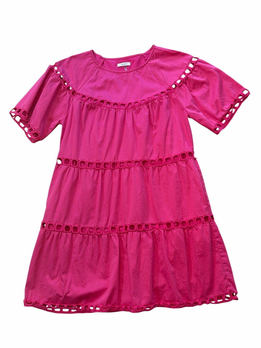 Tyler Boe Pink Eyelet Tiered Dress